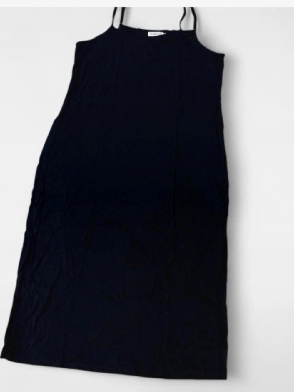 Simple Black Slip Dress with Spaghetti Straps size: XXL